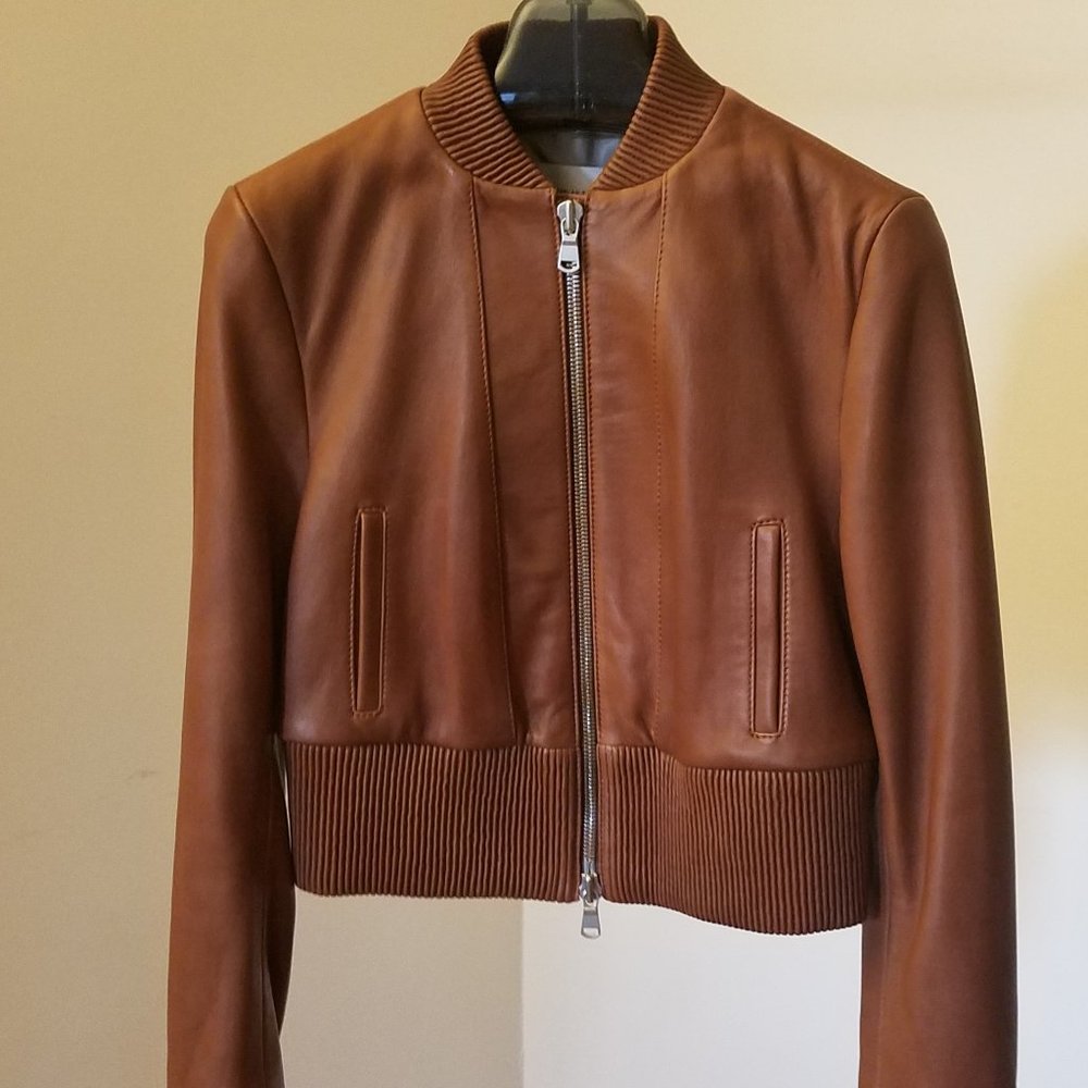 Lamb Skin Leather Bomber Jacket